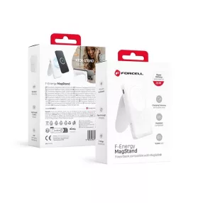   Forcell F-energy F10K2 MagSafe kompatibilis power bank / Power bank / külső akkumulátor, (PD QC3.0/5A/20W/10 000 mAh) fehér