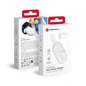   Forcell F-energy Mini Apple watch kompatibilis vezeték nélküli töltő / power bank, fehér (1A 2,5W/1200mAh)