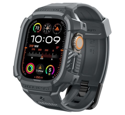 Spigen Rugged Armor Pro Apple Watch Ultra 2 / 1 49mm tok / szíj, sötétszürke