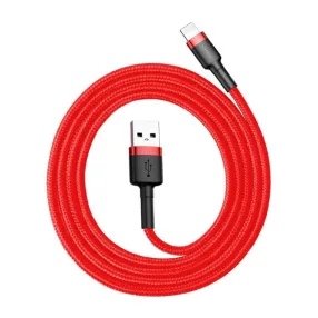   Baseus Cafule USB / Lightning töltő- és adatkábel, 2.4A, 0.5m, piros