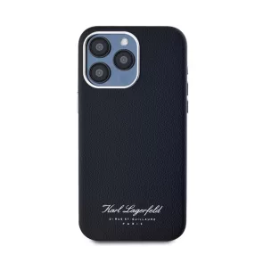   Karl Lagerfeld Grained PU Hotel RSG iPhone 15 Pro hátlap tok, fekete