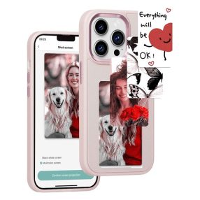   E-Ink okos telefontok, programozható NFC kijelzővel iPhone 13 Pro Max, rózsaszín