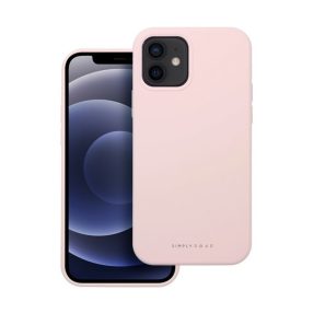   Roar Apple iPhone 12 prémium szilikon tok velúr béléssel, világos rózsaszín