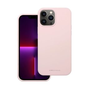   Roar Apple iPhone 13 Pro Max prémium szilikon tok velúr béléssel, világos rózsaszín