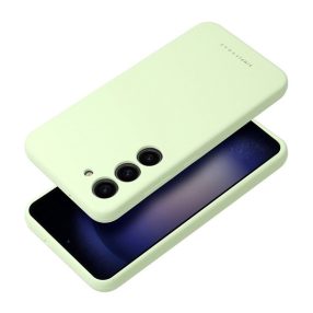   Roar Samsung Galaxy S24 5G prémium szilikon tok velúr béléssel, világoszöld