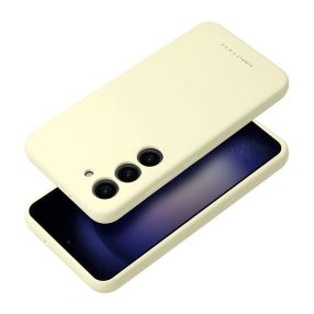   Roar Samsung Galaxy S24 5G prémium szilikon tok velúr béléssel, világossárga