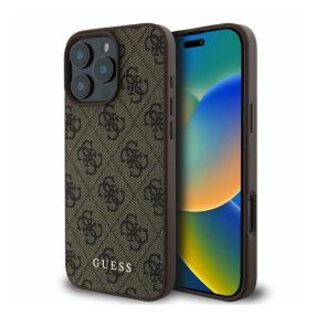   Guess 4G Classic Apple iPhone 16 Pro hátlap tok, barna GUHCP16LG4GFBR