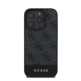   Guess 4G Bottom Stripe Apple iPhone 16 Pro hátlap tok, szürke UHCP16LG4GLGR