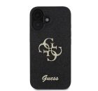 Guess Fixed Glitter Big 4G Apple iPhone 16 hátlap tok, fekete/barna