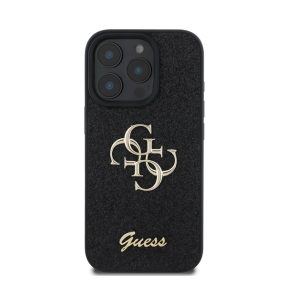   Guess Fixed Glitter Big 4G Apple iPhone 16 Pro Max hátlap tok, fekete/barna