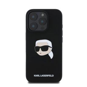   Karl Lagerfeld Liquid Silicone Karl Head MagSafe Apple iPhone 16 Pro Max hátlap tok, fekete