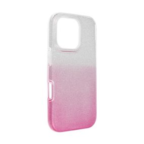   Apple iPhone 16 Pro csillámos hátlap tok, átlátszó/rózsaszín