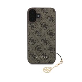   Guess 4G Charm Apple iPhone 16 Plus Tone on Tone hátlap tok, barna