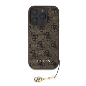   Guess 4G Charm Apple iPhone 16 Pro Tone on Tone hátlap tok, barna