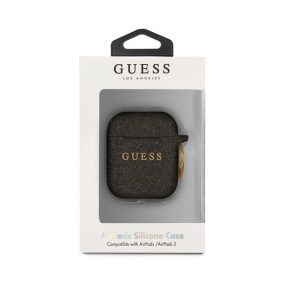 Guess Silicone Apple AirPods 1/2 tok, fekete