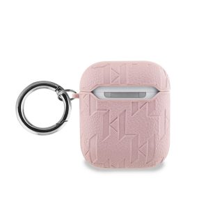   Karl Lagerfeld PU Embossed Choupette Head Apple AirPods 1/2 tok, rózsaszín