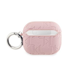   Karl Lagerfeld PU Embossed Choupette Head Apple AirPods 3 tok, rózsaszín