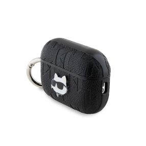   Karl Lagerfeld PU Embossed Choupette Head Apple AirPods Pro 2 tok, fekete