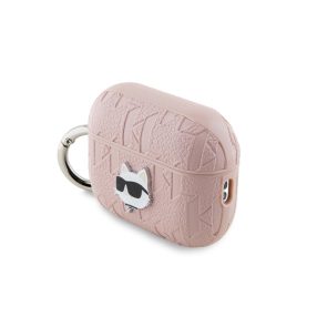   Karl Lagerfeld PU Embossed Choupette Head Apple AirPods Pro 2 tok, rózsaszín