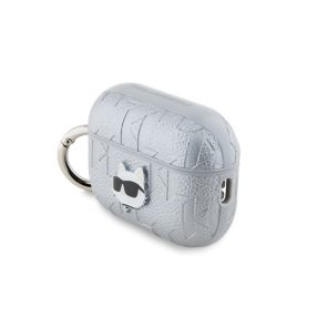   Karl Lagerfeld PU Embossed Choupette Head Apple AirPods Pro 2 tok, ezüst