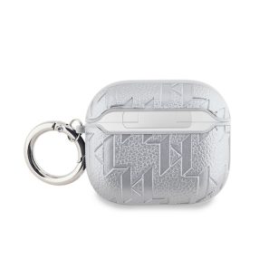   Karl Lagerfeld PU Embossed Karl Head Apple AirPods 3 tok, ezüst