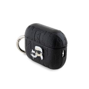   Karl Lagerfeld PU Embossed Karl and Choupette Heads Apple AirPods Pro 2 tok, fekete