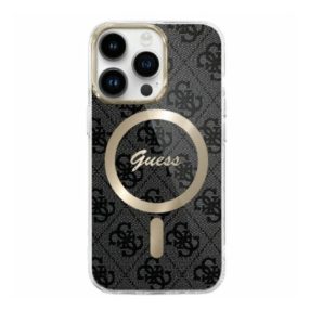   Guess IML 4G MagSafe iPhone 16 MagSafe kemény hátlap tok, fekete GUHMP16SH4STK