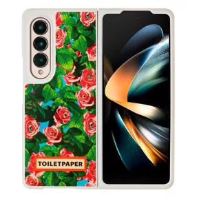   Samsung Galaxy Z fold4 Toiletpaper rózsa mintás gyári tok, zöld (GP-FPF936AMBRY)