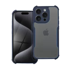   iPhone 15 Pro ütésálló tok erősített peremmel, tengerészkék