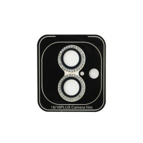   Guess Fixed Glliter iPhone 16/16 Plus kameravédő fólia kövekkel, arany