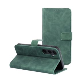   Tender Book Samsung Galaxy A35 5G flip/oldalra nyíló műbőr tok kártyatartó résszel, zöld