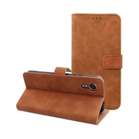   Tender Book Samsung Galaxy XCover 7 flip/oldalra nyíló műbőr tok kártyatartó résszel, barna