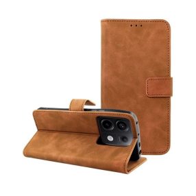   Tender Book Xiaomi Redmi Note 13 Pro 5G flip/oldalra nyíló műbőr tok kártyatartó résszel, barna