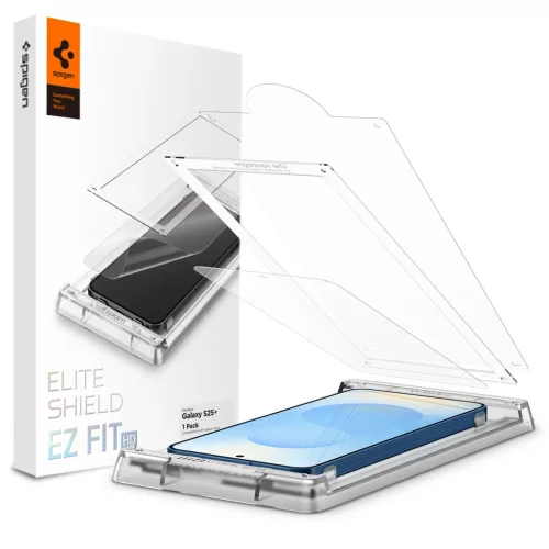 Spigen EliteShield EZ Fit HD Samsung Galaxy S25+ kijelzővédő fólia felhelyező kerettel (1db)