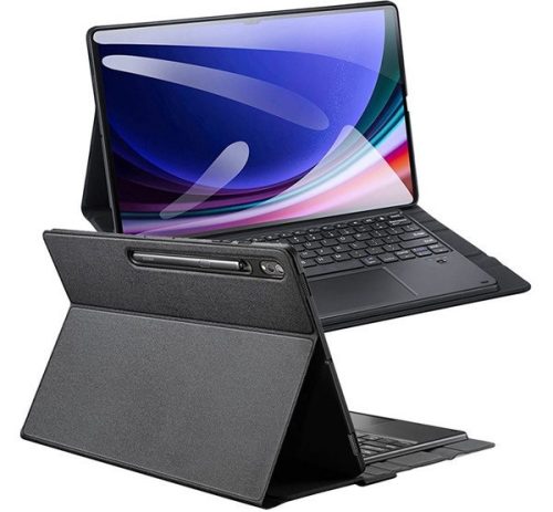 Dux Ducis DK Samsung Tab S10 Ultra/S9 Ultra/S8 Ultra kihajtható tok vezeték nélküli billentyűzettel, fekete