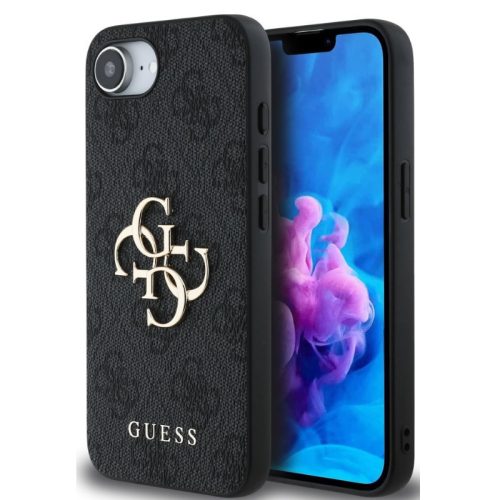 Guess PU 4G Metal Logo Apple iPhone 17e / iPhone 16e hátlap tok, sötétszürke