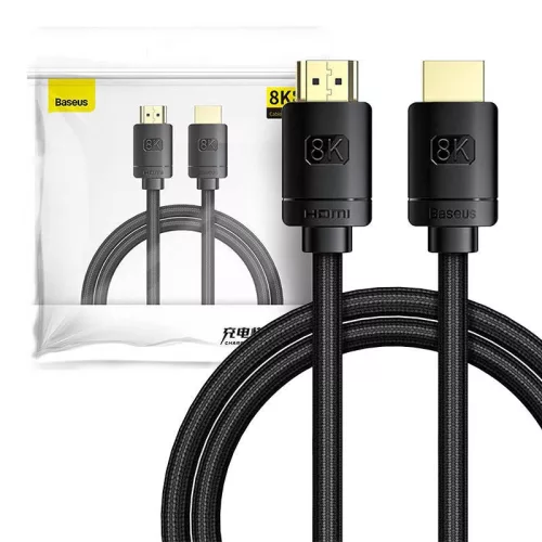 Baseus High Definition Series HDMI 2.1 kábel, 8K 60Hz, 3D, HDR, 48Gbps, 3m, fekete