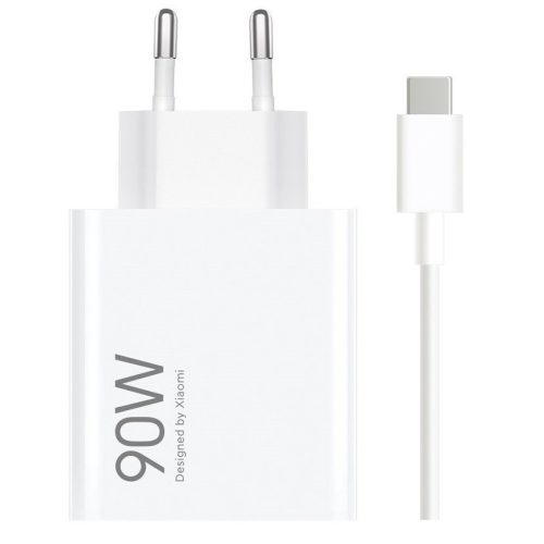 Xiaomi MDY-15-EK USB-A hálózati töltő adapter + USB-C töltő- és adatkábel, 90W,  6A, fehér