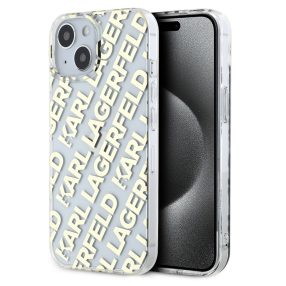   Karl Lagerfeld IML Electroplated Repeated Logo iPhone 16 hátlap tok, arany