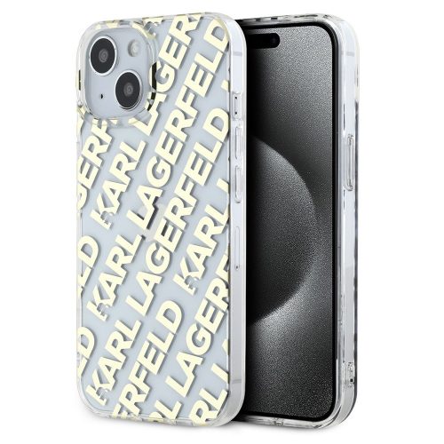 Karl Lagerfeld IML Electroplated Repeated Logo iPhone 16 hátlap tok, arany