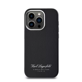   Karl Lagerfeld Grained PU Hotel RSG iPhone 14 Pro Max hátlap tok, fekete