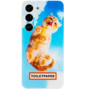 Samsung Galaxy S23 Toiletpaper gyári tok, macska minta
