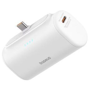   Baseus Compact powerbank / külső akkumulátor USB-C csatlakozóval, 5000mAh, PD, 20W, fehér