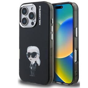   Karl Lagerfeld IML Aquarelle Karl iPhone 16 Pro hátlap tok, fekete