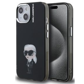   Karl Lagerfeld IML Aquarelle Karl iPhone 15 hátlap tok, fekete