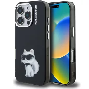   Karl Lagerfeld IML Aquarelle Choupette iPhone 15 Pro hátlap tok, fekete