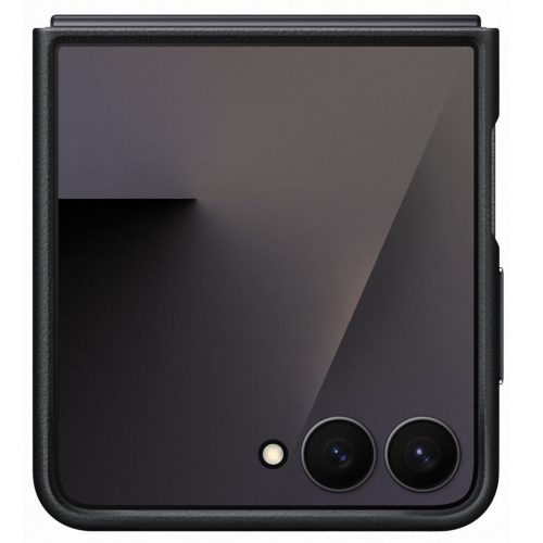 Samsung Galaxy Z Flip 7 KindSuit gyári vegán bőr tok, fekete