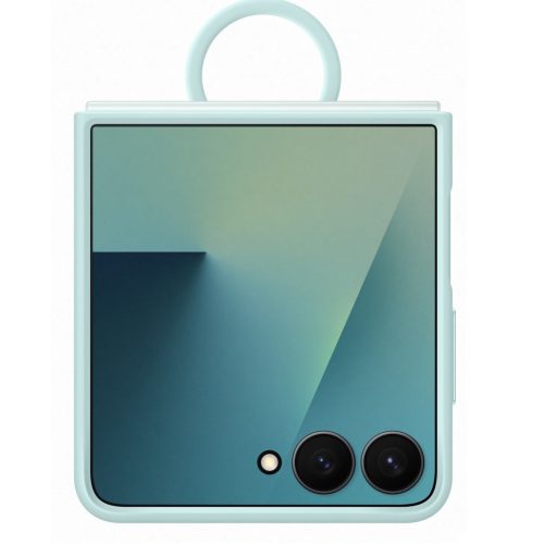 Samsung Galaxy Z Flip 7 Ring Silicone Cover gyári szilikon tok gyűrűvel, zöld