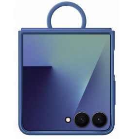   Samsung Galaxy Z Flip 7 Ring Silicone Cover gyári szilikon tok gyűrűvel, kék