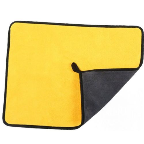 Prémium mikroszálas autós törlőkendő magas nedvszívó képességgel, 30 x 60 cm, sárga-szürke